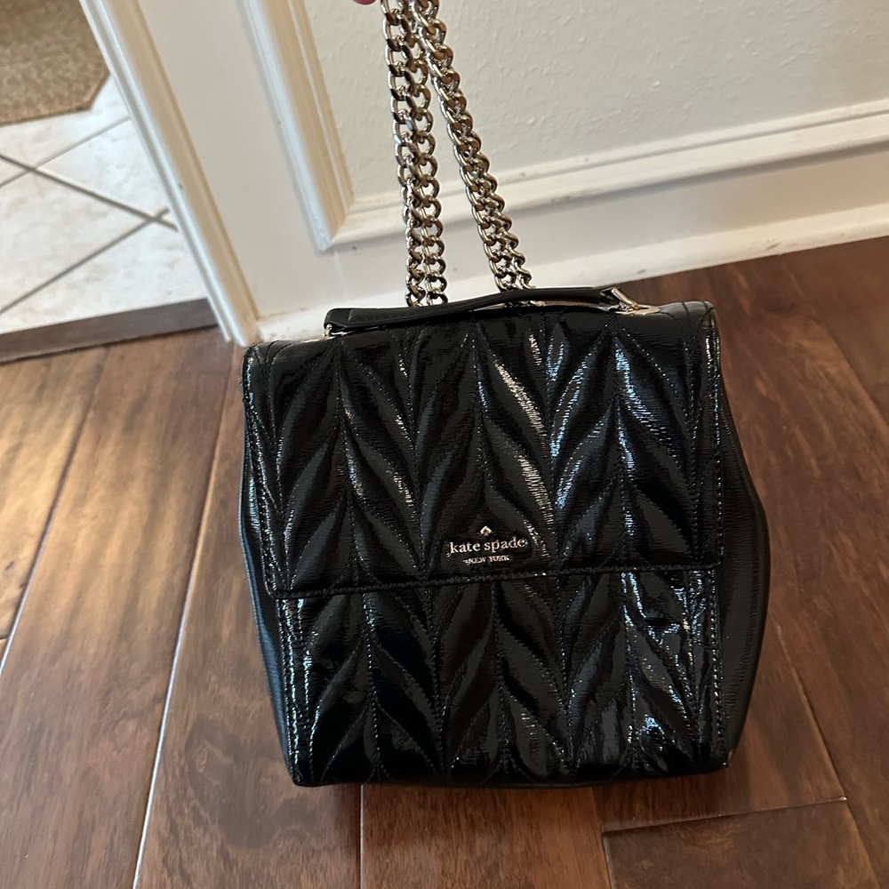 kate spade Black Quilted Patent Leather Crossbody with backpack option